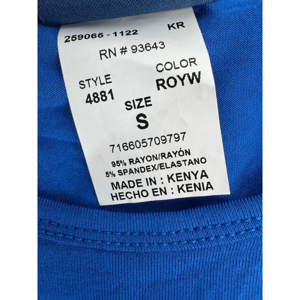 Cherokee Workwear Royal Blue Long Sleeve Scrub Undershirt Top 4881 Small NWT - Picture 4 of 7
